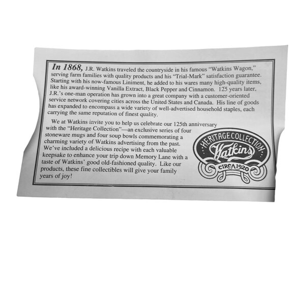 Vtg 1992 Watkins Heritage Collection Washing Compound Coffee Cup Mug 4.5” - Picture 4 of 8